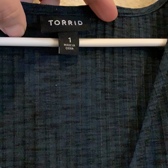 Torrid 1X teal faux wrap dress. Beautiful color. Very classy. - Picture 6 of 7